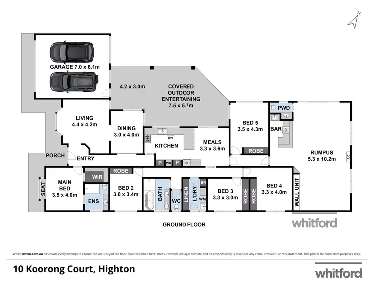 Floorplan of Homely house listing, 10 Koorong Court, Highton VIC 3216