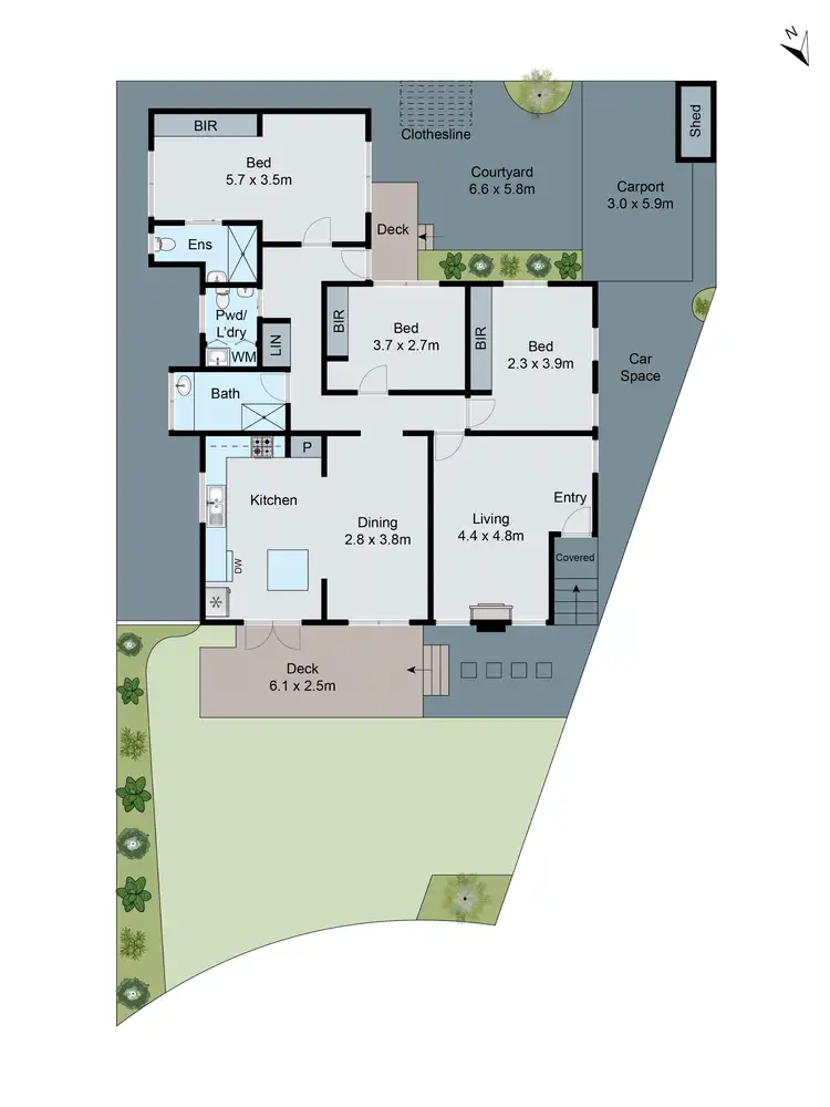 Floorplan of Homely unit listing, 1/3 Cudgee Court, Ashwood VIC 3147
