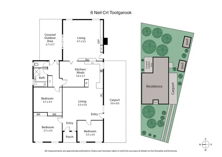 Floorplan of Homely house listing, 6 Neil Court, Tootgarook VIC 3941