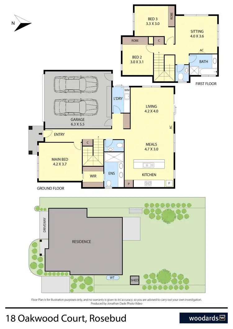Floorplan of Homely townhouse listing, 18 Oakwood Court, Rosebud VIC 3939