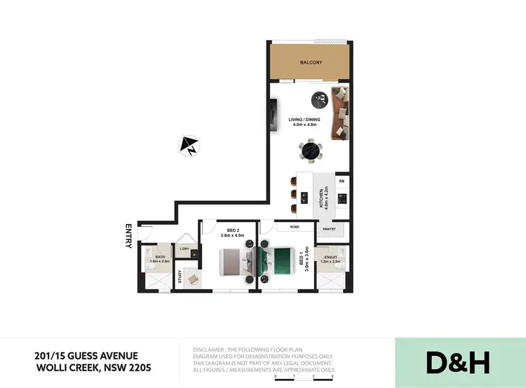 Floorplan of Homely apartment listing, 201/15 Guess Avenue, Wolli Creek NSW 2205