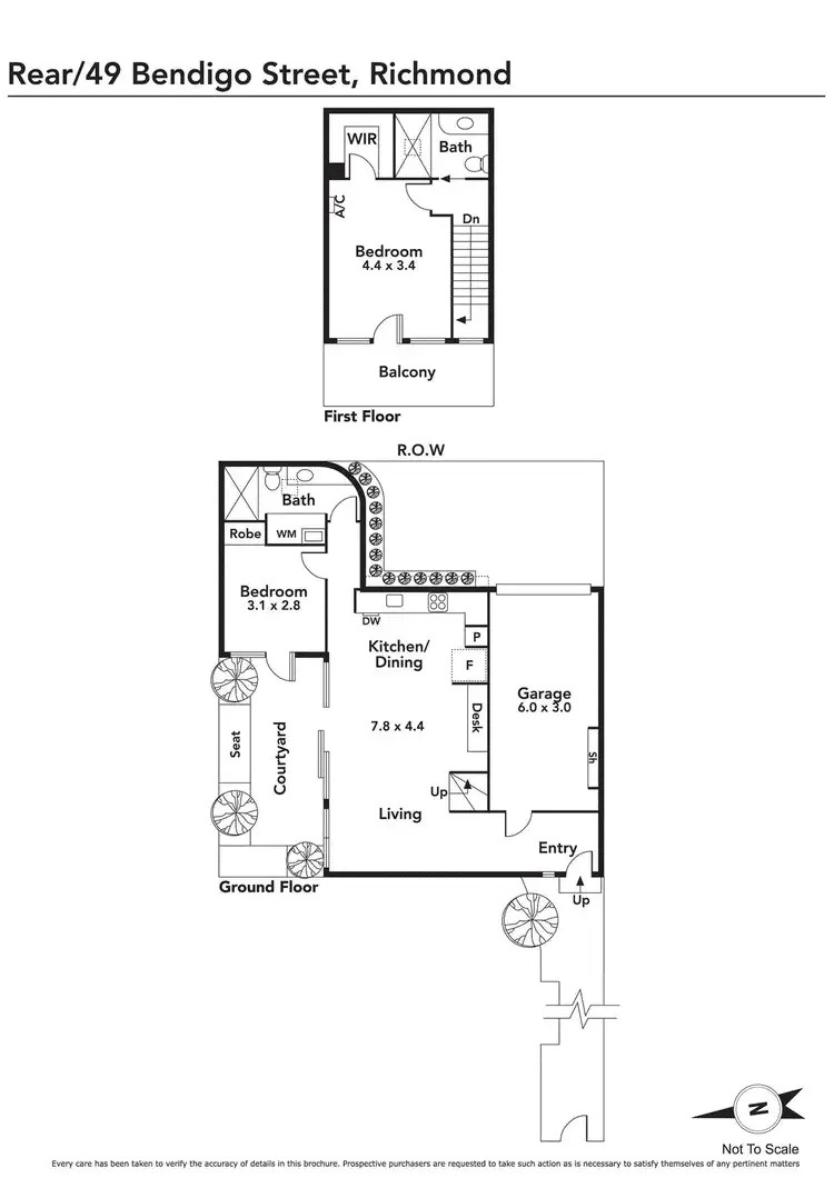 Floorplan of Homely house listing, Rear/49 Bendigo Street, Richmond VIC 3121