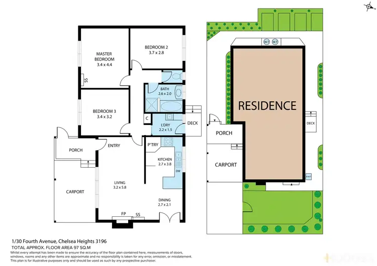 Floorplan of Homely unit listing, 1/30 Fourth Avenue, Chelsea Heights VIC 3196