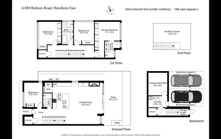 Floorplan of Homely townhouse listing, 6/488 Barkers Road, Hawthorn VIC 3122