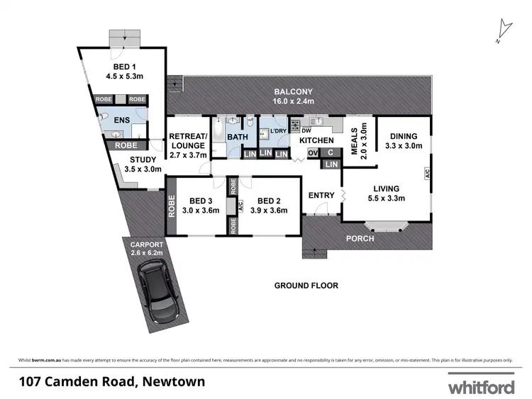 Floorplan of Homely house listing, 107 Camden Road, Newtown VIC 3220