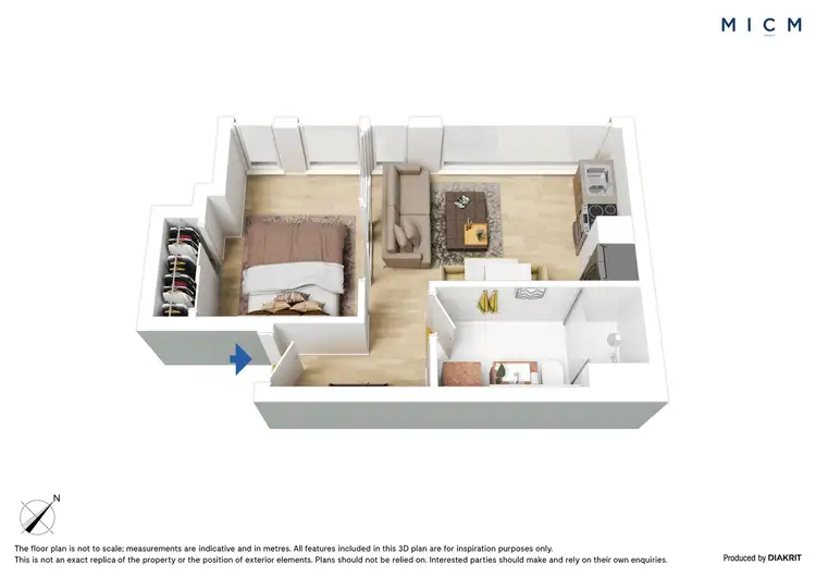 Floorplan of Homely apartment listing, 3302/315-321 La Trobe Street, Melbourne VIC 3000