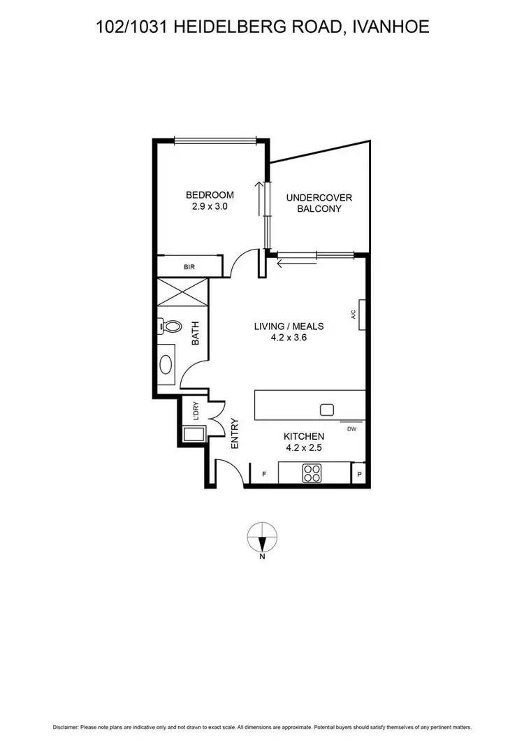 Floorplan of Homely apartment listing, 102/1031 Heidelberg Road, Ivanhoe VIC 3079