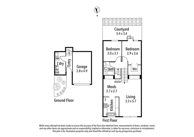 Floorplan of Homely townhouse listing, 3/96 St Elmo Road, Ivanhoe VIC 3079