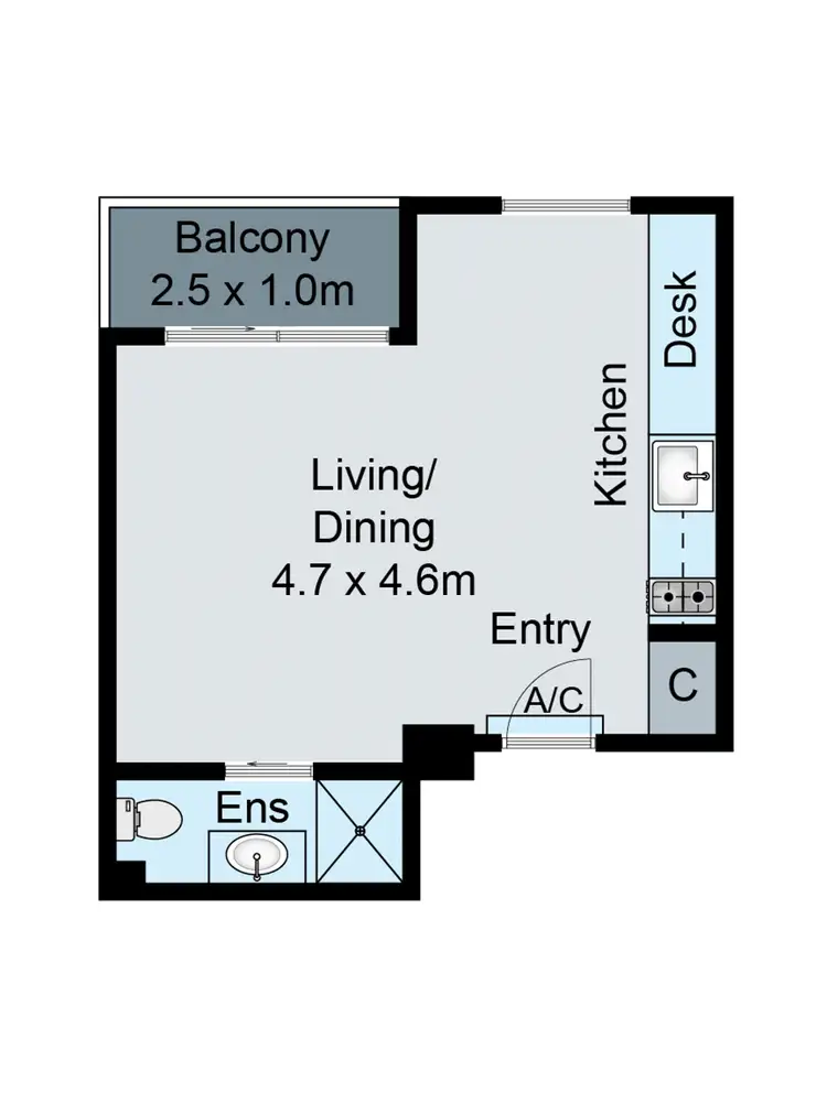 Floorplan of Homely apartment listing, Level 2, 214/48 Wellington Parade, East Melbourne VIC 3002