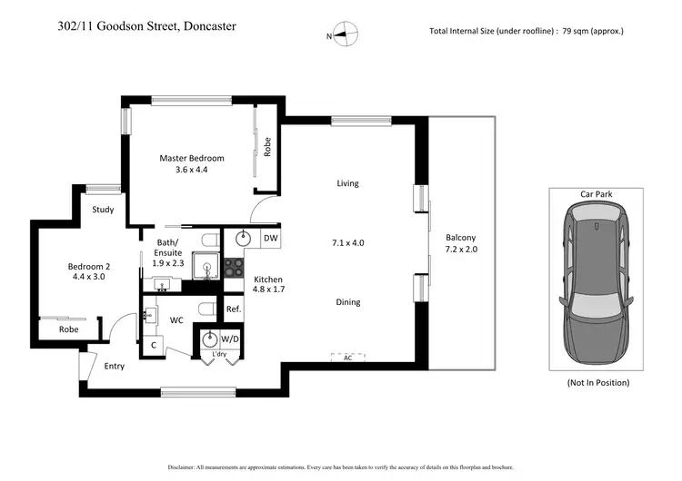 Floorplan of Homely apartment listing, 302/11 Goodson Street, Doncaster VIC 3108