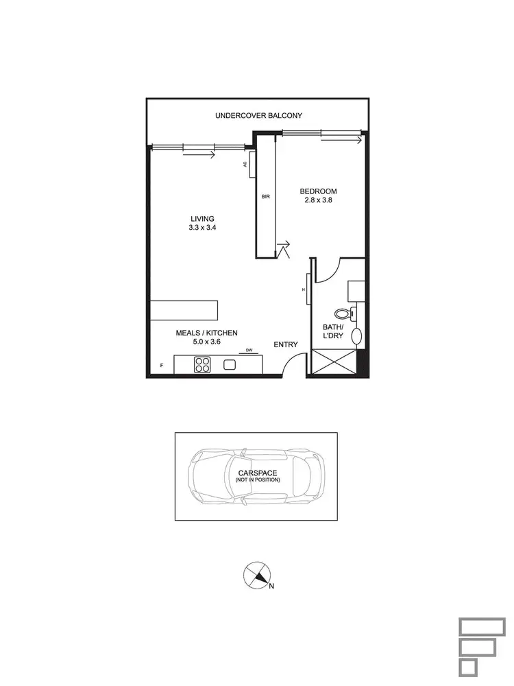 Floorplan of Homely apartment listing, 502/69-71 Stead Street, South Melbourne VIC 3205