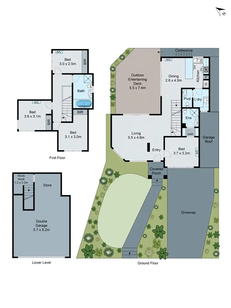 Floorplan of Homely townhouse listing, 3/8A Atkinson Street, Chadstone VIC 3148