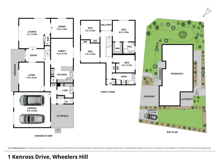 Floorplan of Homely house listing, 1 Kenross Drive, Wheelers Hill VIC 3150