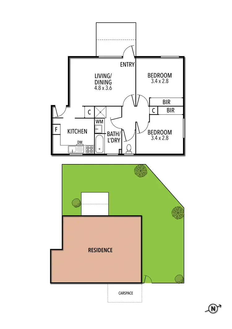 Floorplan of Homely apartment listing, 1/718 Lygon Street, Carlton North VIC 3054