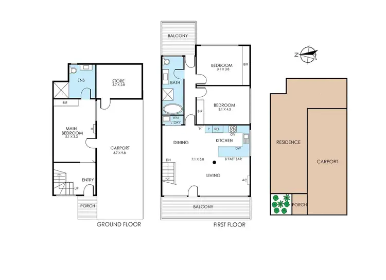 Floorplan of Homely townhouse listing, 2/166 Charman Road, Mentone VIC 3194