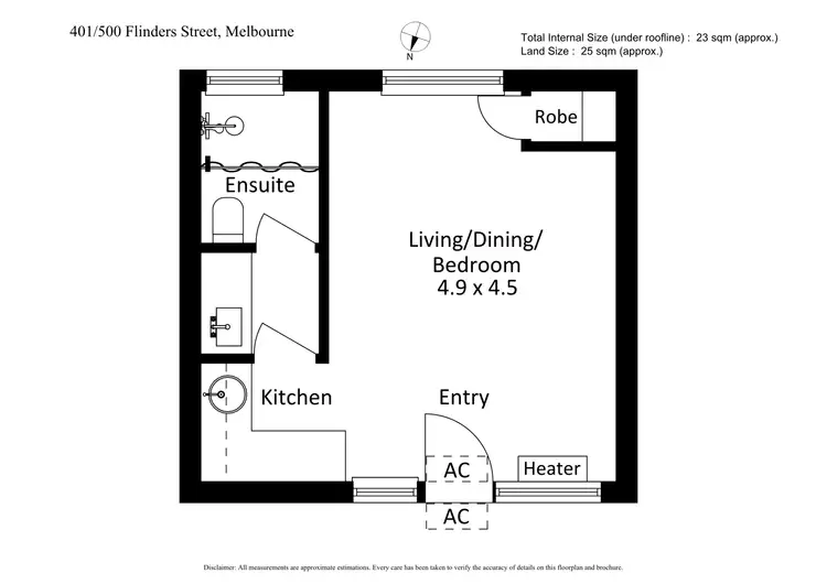 Floorplan of Homely apartment listing, 401/500 Flinders Street, Melbourne VIC 3000