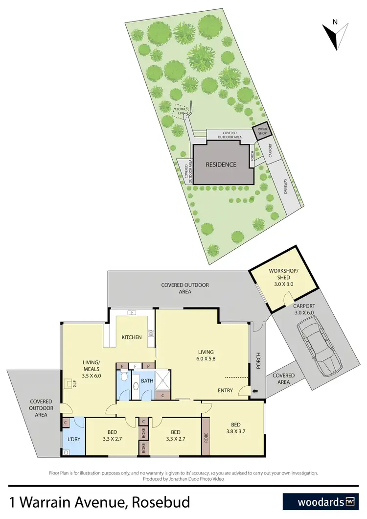 Floorplan of Homely house listing, 1 Warrain Avenue, Rosebud VIC 3939