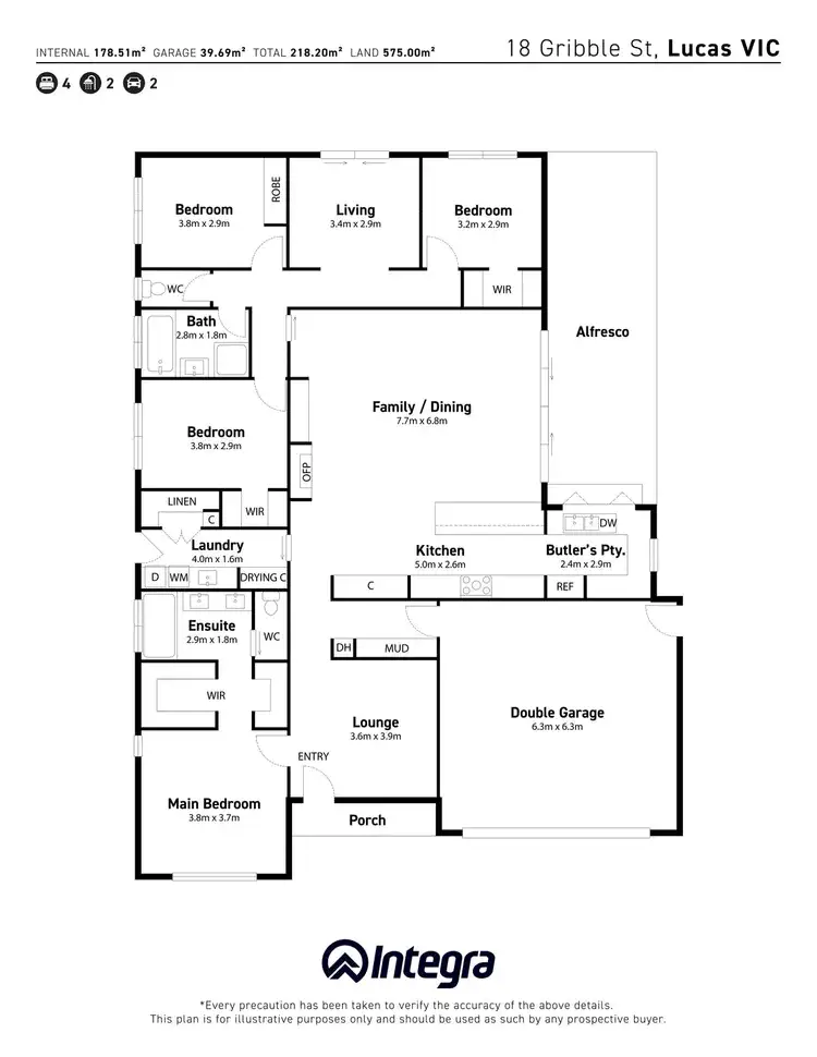 Floorplan of Homely house listing, 18 Gribble Street, Lucas VIC 3350