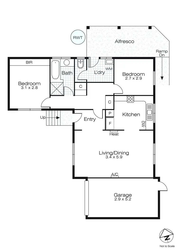 Floorplan of Homely townhouse listing, 13/326 Walker Street, Ballarat North VIC 3350