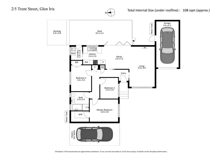 Floorplan of Homely villa listing, 2/5 Trent Street, Glen Iris VIC 3146