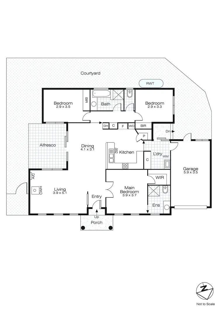 Floorplan of Homely townhouse listing, 1/151 Bogong Avenue, Invermay Park VIC 3350