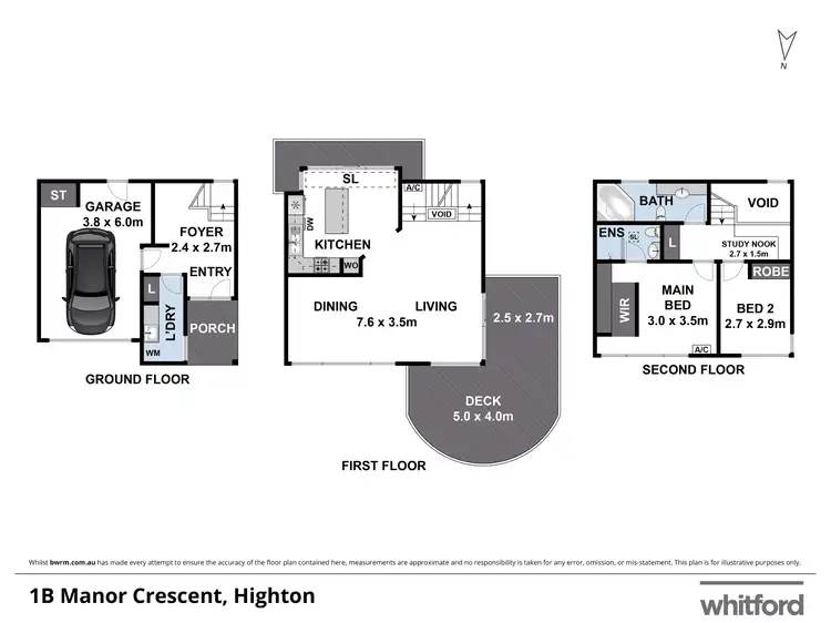 Floorplan of Homely townhouse listing, 2/1 Manor Crescent, Highton VIC 3216