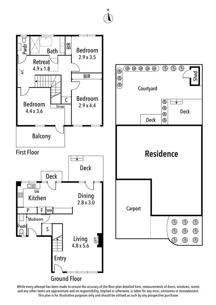 Floorplan of Homely townhouse listing, 22/127 Hawdon Street, Heidelberg VIC 3084