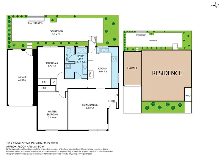 Floorplan of Homely unit listing, 1/17 Cedric Street, Parkdale VIC 3195