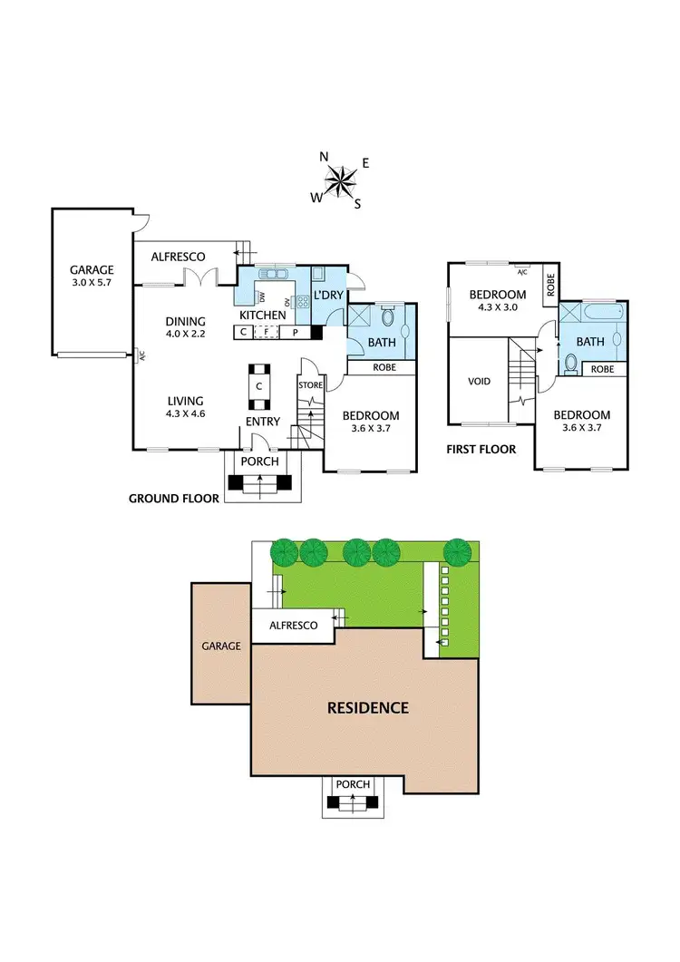 Floorplan of Homely townhouse listing, 2/18 Linden Avenue, Ivanhoe VIC 3079