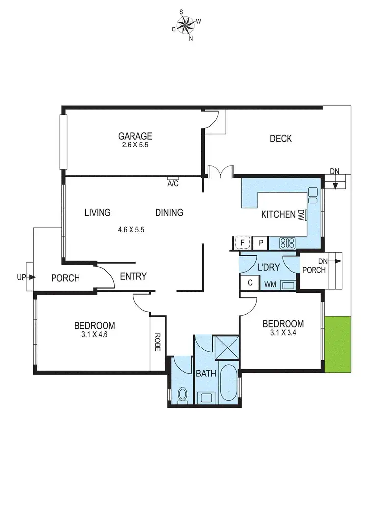 Floorplan of Homely villa listing, 2/424 North Road, Ormond VIC 3204