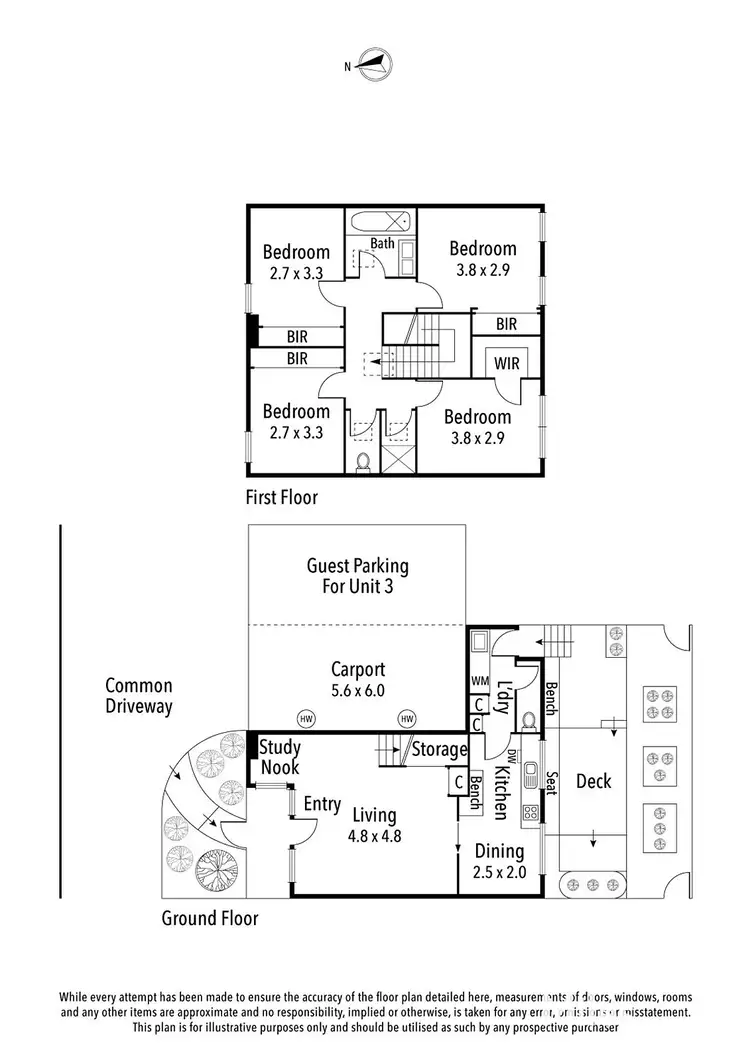 Floorplan of Homely townhouse listing, 3/144 Marshall Street, Ivanhoe VIC 3079