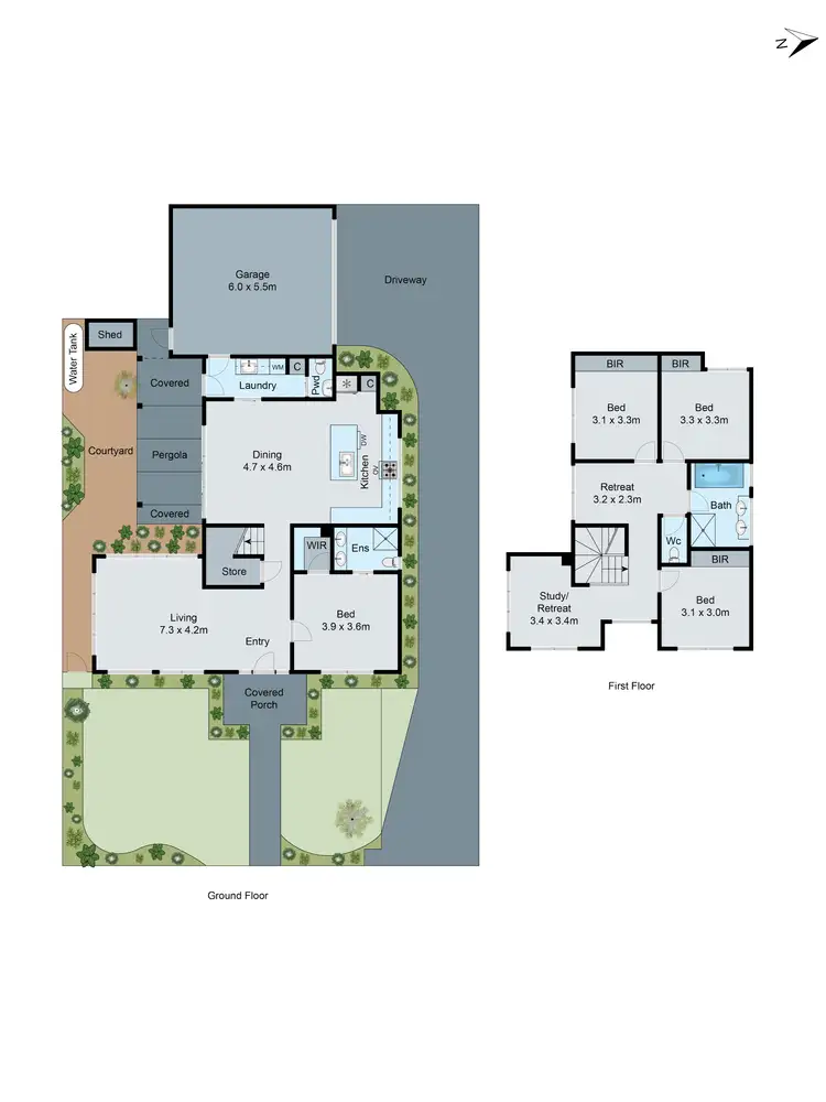 Floorplan of Homely townhouse listing, 1/1 Cremin Court, Mount Waverley VIC 3149
