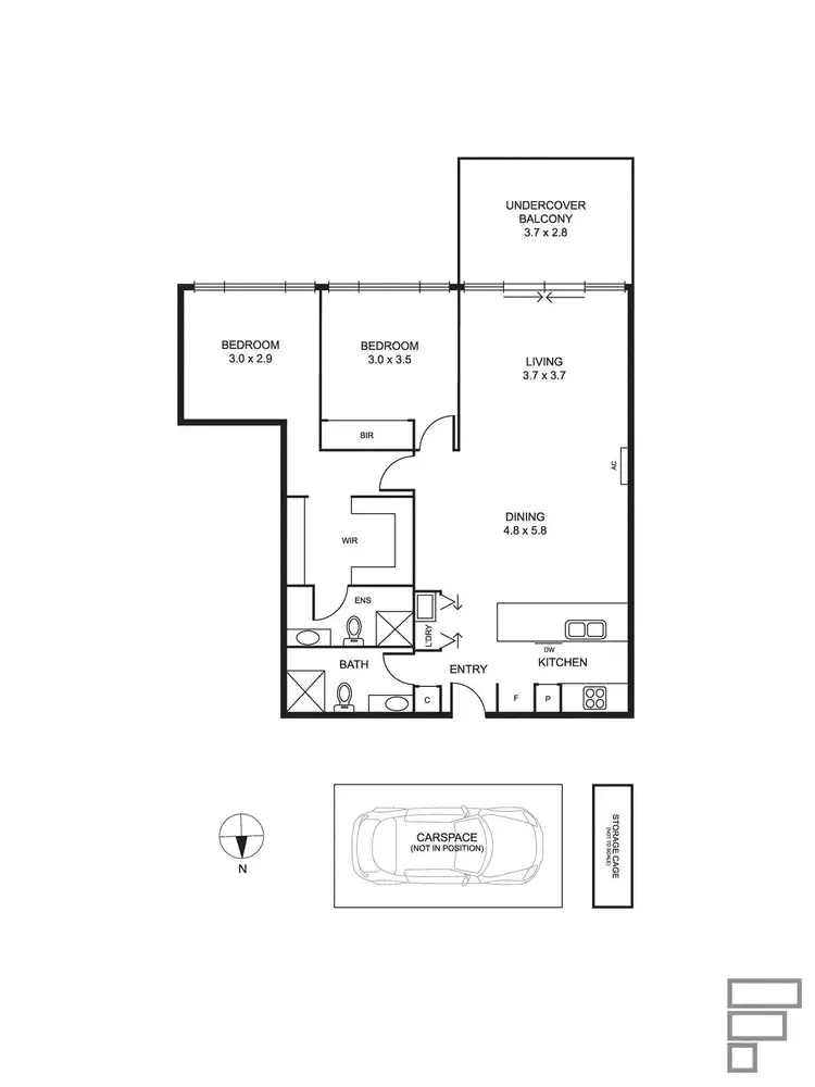 Floorplan of Homely apartment listing, 208/3 Faulkner Street, Bentleigh VIC 3204