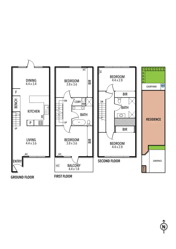 Floorplan of Homely townhouse listing, 9/185 Brunswick Road, Brunswick VIC 3056