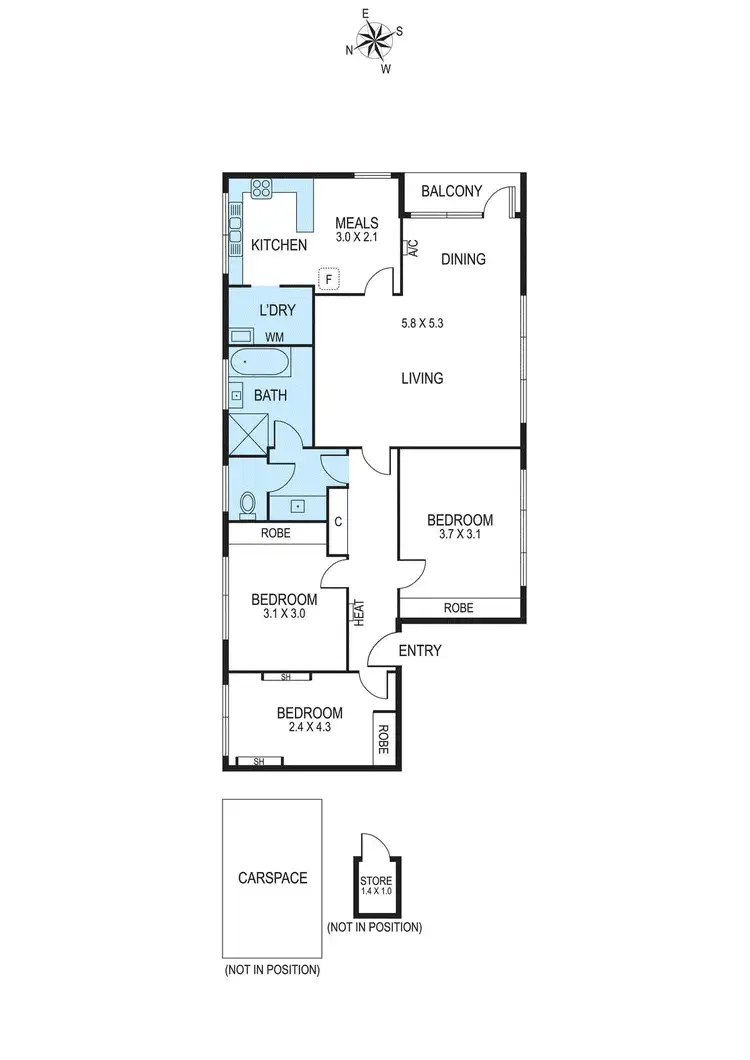 Floorplan of Homely apartment listing, 2/297 Orrong Road, St Kilda East VIC 3183