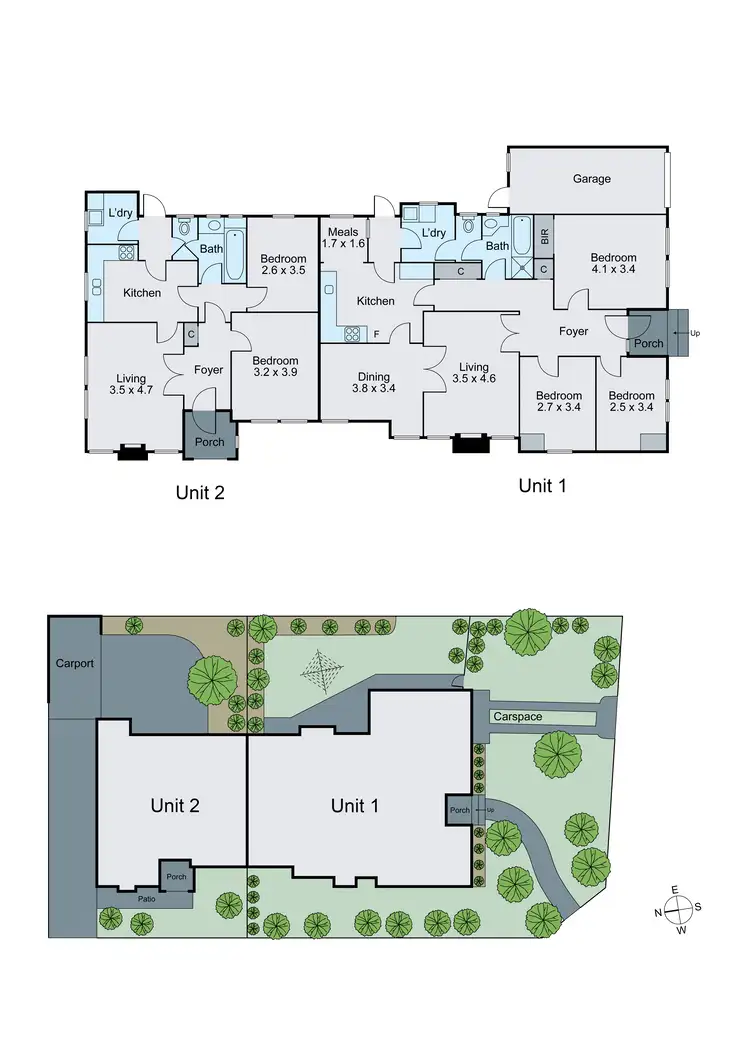 Floorplan of Homely house listing, 1 & 2/9 Rosemary Grove, Glen Iris VIC 3146