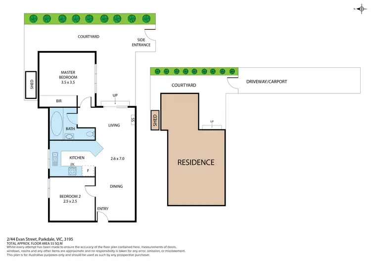 Floorplan of Homely unit listing, 2/44 Evan Street, Parkdale VIC 3195