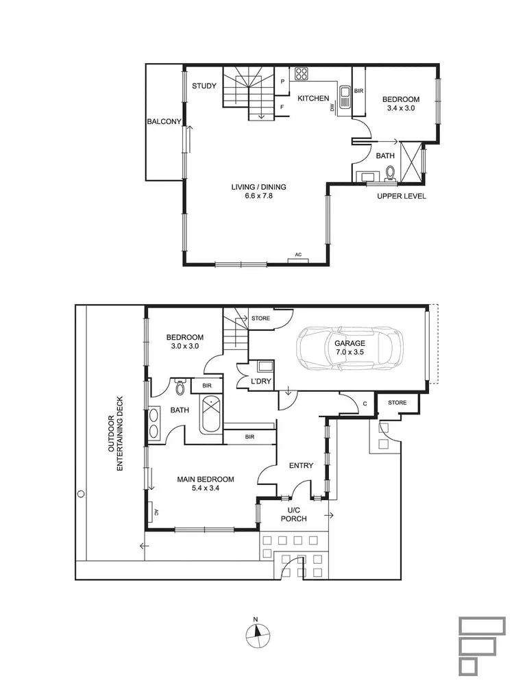 Floorplan of Homely townhouse listing, 1/101 Centre Road, Brighton East VIC 3187