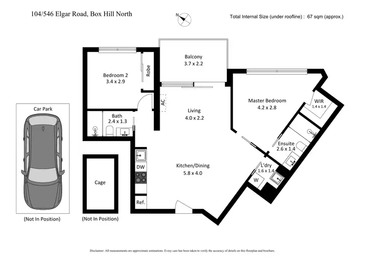 Floorplan of Homely apartment listing, 104/546 Elgar Road, Box Hill North VIC 3129