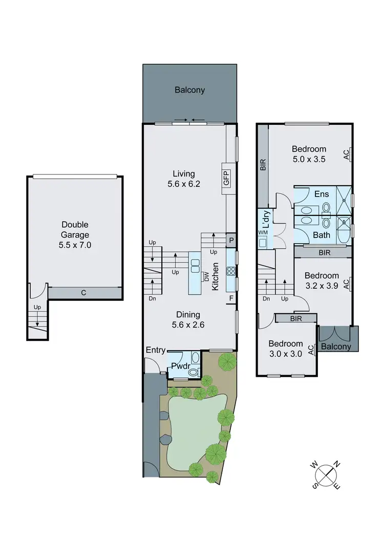 Floorplan of Homely townhouse listing, 1/77 Atkinson Street, Chadstone VIC 3148