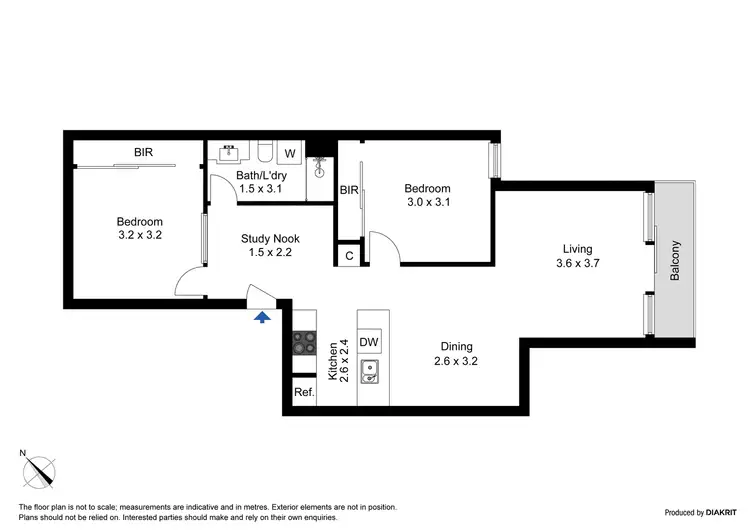 Floorplan of Homely apartment listing, 406/118 Kavanagh Street, Southbank VIC 3006