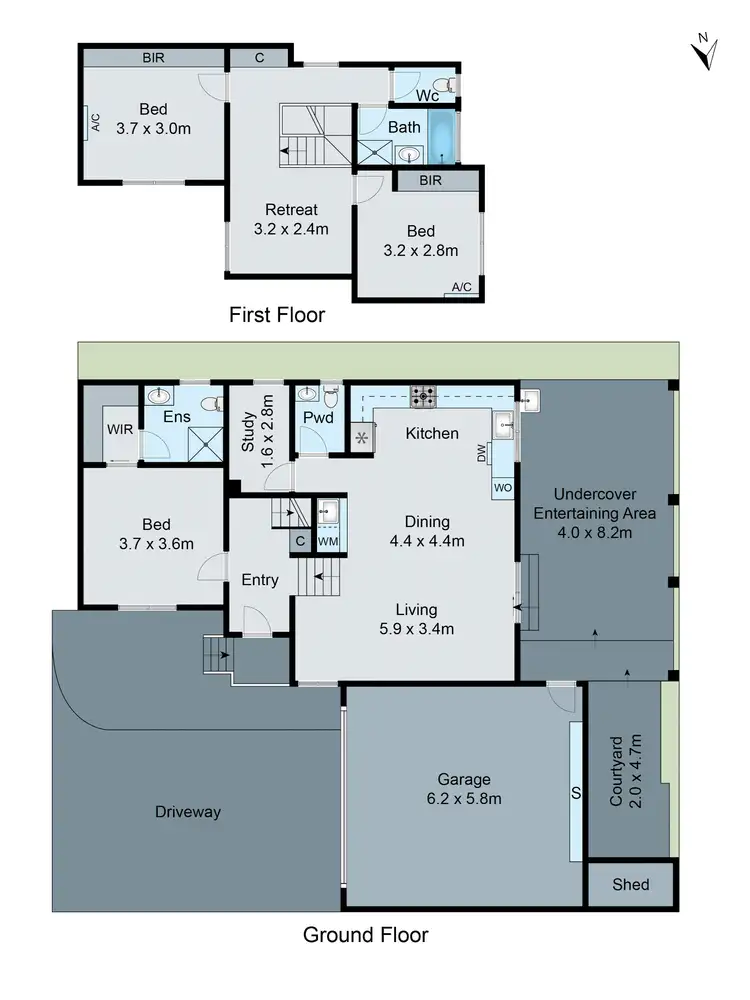 Floorplan of Homely townhouse listing, 2/5 Winifred Street, Oakleigh VIC 3166