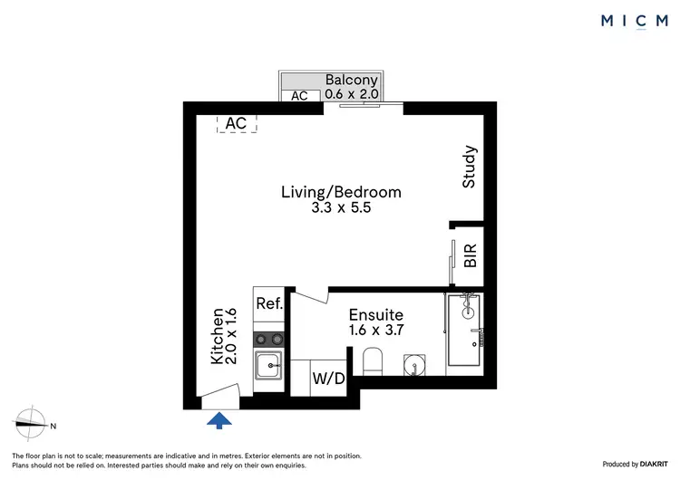 Floorplan of Homely studio listing, 105A/11-17 Cohen Place, Melbourne VIC 3000