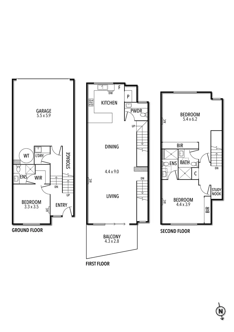Floorplan of Homely townhouse listing, 6/16 Fisher Parade, Ascot Vale VIC 3032
