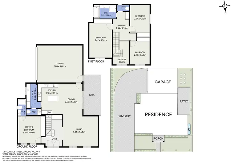 Floorplan of Homely townhouse listing, 1/9 Florence Street, Coburg VIC 3058
