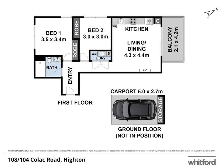 Floorplan of Homely apartment listing, 108/104 Colac Road, Highton VIC 3216