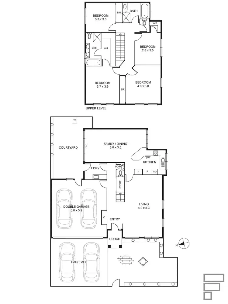 Floorplan of Homely townhouse listing, 1/152 Booran Road, Glen Huntly VIC 3163