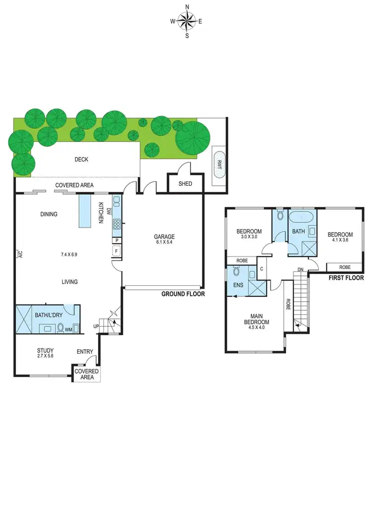 Floorplan of Homely townhouse listing, 3/132 Charman Road, Mentone VIC 3194