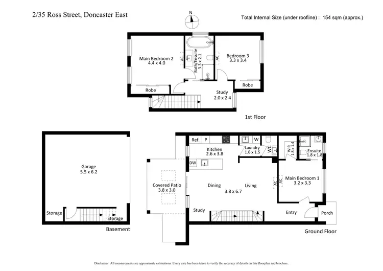 Floorplan of Homely townhouse listing, 2/35 Ross Street, Doncaster East VIC 3109