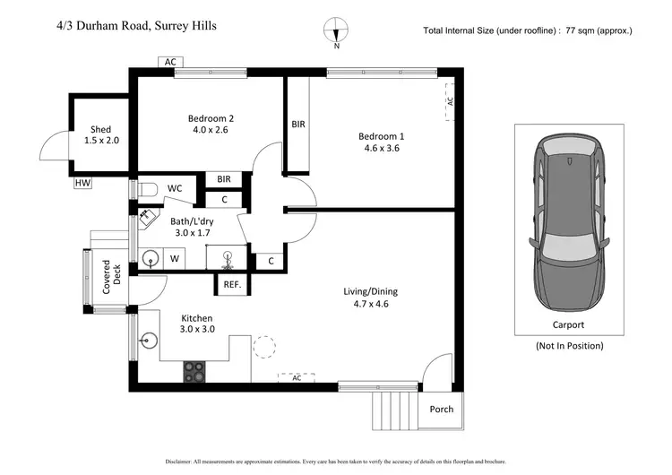 Floorplan of Homely unit listing, 4/3 Durham Road, Surrey Hills VIC 3127